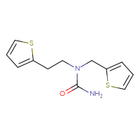 Chemical structure of 1-[2-(thiophen-2-yl)ethyl]-1-[(thiophen-2-yl)methyl]urea - CSSB06835632172