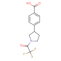 Chemical structure of 4-[1-(2,2,2-trifluoroacetyl)pyrrolidin-3-yl]benzoic acid - CSSB03496561408