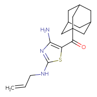 Chemical structure of 5-(adamantane-1-carbonyl)-N2-(prop-2-en-1-yl)-1,3-thiazole-2,4-diamine - CSSB00102538074