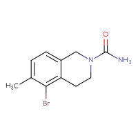 Chemical structure of 5-bromo-6-methyl-1,2,3,4-tetrahydroisoquinoline-2-carboxamide - CSSB06262370503