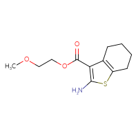 Chemical structure of 2-methoxyethyl 2-amino-4,5,6,7-tetrahydro-1-benzothiophene-3-carboxylate - CSSB00015197105