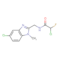 Chemical structure of 2-chloro-N-[(5-chloro-1-methyl-1H-1,3-benzodiazol-2-yl)methyl]-2-fluoroacetamide - CSSB21332120913