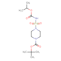 Chemical structure of tert-butyl 4-({[(propan-2-yloxy)carbonyl]amino}sulfonyl)piperazine-1-carboxylate - CSSB00028778429