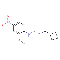 Chemical structure of 3-(cyclobutylmethyl)-1-(2-methoxy-4-nitrophenyl)thiourea - CSSB06985963378