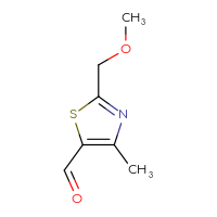 Chemical structure of 2-(methoxymethyl)-4-methyl-1,3-thiazole-5-carbaldehyde - CSSB00010630561