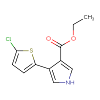 Chemical structure of ethyl 4-(5-chlorothiophen-2-yl)-1H-pyrrole-3-carboxylate - CSSB01994680326