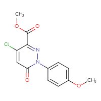 Chemical structure of methyl 4-chloro-1-(4-methoxyphenyl)-6-oxo-1,6-dihydropyridazine-3-carboxylate - CSSB00025736644