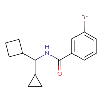 Chemical structure of 3-bromo-N-[cyclobutyl(cyclopropyl)methyl]benzamide - CSSB00030729593