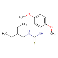 Chemical structure of 1-(2,5-dimethoxyphenyl)-3-(2-ethylbutyl)thiourea - CSSB02037412607