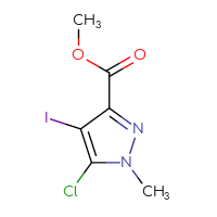 Chemical structure of methyl 5-chloro-4-iodo-1-methyl-1H-pyrazole-3-carboxylate - CSSB06358888928