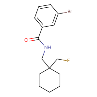 Chemical structure of 3-bromo-N-{[1-(fluoromethyl)cyclohexyl]methyl}benzamide - CSSB14929925918