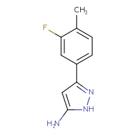 Chemical structure of 3-(3-fluoro-4-methylphenyl)-1H-pyrazol-5-amine - CSSB00102696774