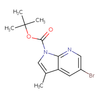 Chemical structure of tert-butyl 5-bromo-3-methyl-1H-pyrrolo[2,3-b]pyridine-1-carboxylate - CSSB00010203789