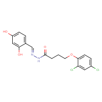 Chemical structure of 4-(2,4-dichlorophenoxy)-N'-[(E)-(2,4-dihydroxyphenyl)methylidene]butanehydrazide - CSSB00132916241