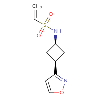 Chemical structure of N-[(1s,3s)-3-(1,2-oxazol-3-yl)cyclobutyl]ethene-1-sulfonamide - CSSB21332125903