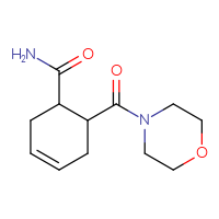 Chemical structure of 6-(morpholine-4-carbonyl)cyclohex-3-ene-1-carboxamide - CSSB00072536775
