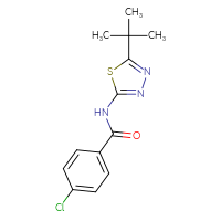 Chemical structure of N-(5-tert-butyl-1,3,4-thiadiazol-2-yl)-4-chlorobenzamide - CSSB00046772411