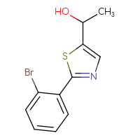 Chemical structure of 1-[2-(2-bromophenyl)-1,3-thiazol-5-yl]ethan-1-ol - CSSB00011720968