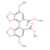 Chemical structure of methyl 7-methoxy-4-[7-methoxy-5-(methoxycarbonyl)-2H-1,3-benzodioxol-4-yl]-2H-1,3-benzodioxole-5-carboxylate - CSSB00016987471