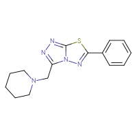 Chemical structure of 1-({6-phenyl-[1,2,4]triazolo[3,4-b][1,3,4]thiadiazol-3-yl}methyl)piperidine - CSSB00121609254