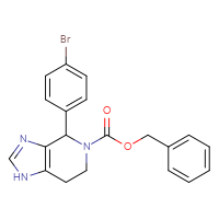 Chemical structure of benzyl 4-(4-bromophenyl)-1H,4H,5H,6H,7H-imidazo[4,5-c]pyridine-5-carboxylate - CSSB03496574325