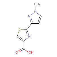 Chemical structure of 2-(1-methyl-1H-pyrazol-3-yl)-1,3-thiazole-4-carboxylic acid - CSSB00012235583
