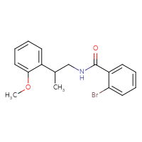 Chemical structure of 2-bromo-N-[2-(2-methoxyphenyl)propyl]benzamide - CSSB01518229080