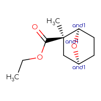 Chemical structure of rac-ethyl (1R,2R,4S)-2-methyl-7-oxabicyclo[2.2.1]heptane-2-carboxylate - CSSB20620684358
