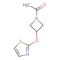 Chemical structure of 1-[3-(1,3-thiazol-2-yloxy)azetidin-1-yl]ethan-1-one - CSSB00048608234