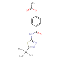 Chemical structure of 4-[(5-tert-butyl-1,3,4-thiadiazol-2-yl)carbamoyl]phenyl acetate - CSSB00132523601