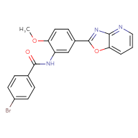 Chemical structure of 4-bromo-N-(2-methoxy-5-{[1,3]oxazolo[4,5-b]pyridin-2-yl}phenyl)benzamide - CSSB00121617631