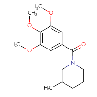 Chemical structure of 3-methyl-1-(3,4,5-trimethoxybenzoyl)piperidine - CSSB00025864070