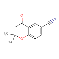 Chemical structure of 2,2-dimethyl-4-oxo-3,4-dihydro-2H-1-benzopyran-6-carbonitrile - CSSB00010201804