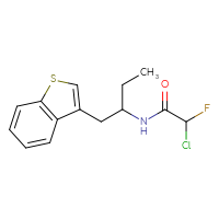 Chemical structure of N-[1-(1-benzothiophen-3-yl)butan-2-yl]-2-chloro-2-fluoroacetamide - CSSB21332170201