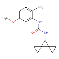 Chemical structure of 3-{dispiro[2.0.2⁴.1³]heptan-7-yl}-1-(5-methoxy-2-methylphenyl)urea - CSSB01410076460