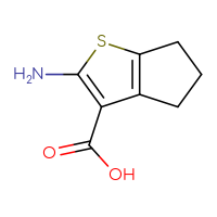 Chemical structure of 2-amino-4H,5H,6H-cyclopenta[b]thiophene-3-carboxylic acid - CSSB00000044666