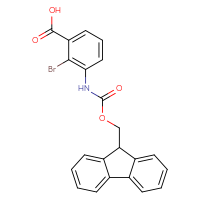 Chemical structure of 2-bromo-3-({[(9H-fluoren-9-yl)methoxy]carbonyl}amino)benzoic acid - CSSB00103149509
