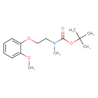 Chemical structure of tert-butyl N-[2-(2-methoxyphenoxy)ethyl]-N-methylcarbamate - CSSB02030555853