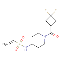Chemical structure of N-[1-(3,3-difluorocyclobutanecarbonyl)piperidin-4-yl]ethene-1-sulfonamide - CSSB21332100598