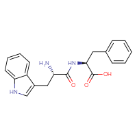 Chemical structure of (2S)-2-[(2S)-2-amino-3-(1H-indol-3-yl)propanamido]-3-phenylpropanoic acid - CSSB00020645176