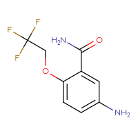 Chemical structure of 5-amino-2-(2,2,2-trifluoroethoxy)benzamide - CSSB00000694236