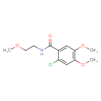 Chemical structure of 2-chloro-4,5-dimethoxy-N-(2-methoxyethyl)benzamide - CSSB01383605853