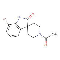 Chemical structure of 1'-acetyl-7-bromo-1,2-dihydrospiro[indole-3,4'-piperidin]-2-one - CSSB21291565721