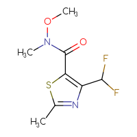Chemical structure of 4-(difluoromethyl)-N-methoxy-N,2-dimethyl-1,3-thiazole-5-carboxamide - CSSB15025118212