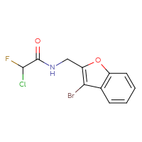 Chemical structure of N-[(3-bromo-1-benzofuran-2-yl)methyl]-2-chloro-2-fluoroacetamide - CSSB21332054385
