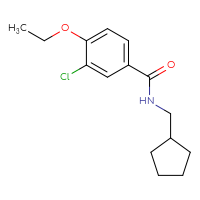 Chemical structure of 3-chloro-N-(cyclopentylmethyl)-4-ethoxybenzamide - CSSB07103245940