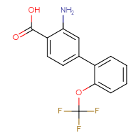Chemical structure of 3-amino-2'-(trifluoromethoxy)-[1,1'-biphenyl]-4-carboxylic acid - CSSB00137321896