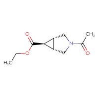 Chemical structure of ethyl (1R,5S,6R)-3-acetyl-3-azabicyclo[3.1.0]hexane-6-carboxylate - CSSB07932574541