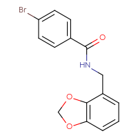 Chemical structure of N-[(2H-1,3-benzodioxol-4-yl)methyl]-4-bromobenzamide - CSSB00040807584