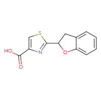 Chemical structure of 2-(2,3-dihydro-1-benzofuran-2-yl)-1,3-thiazole-4-carboxylic acid - CSSB00006457197